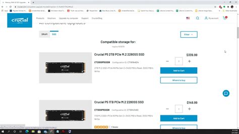 crucial's upgrade site.